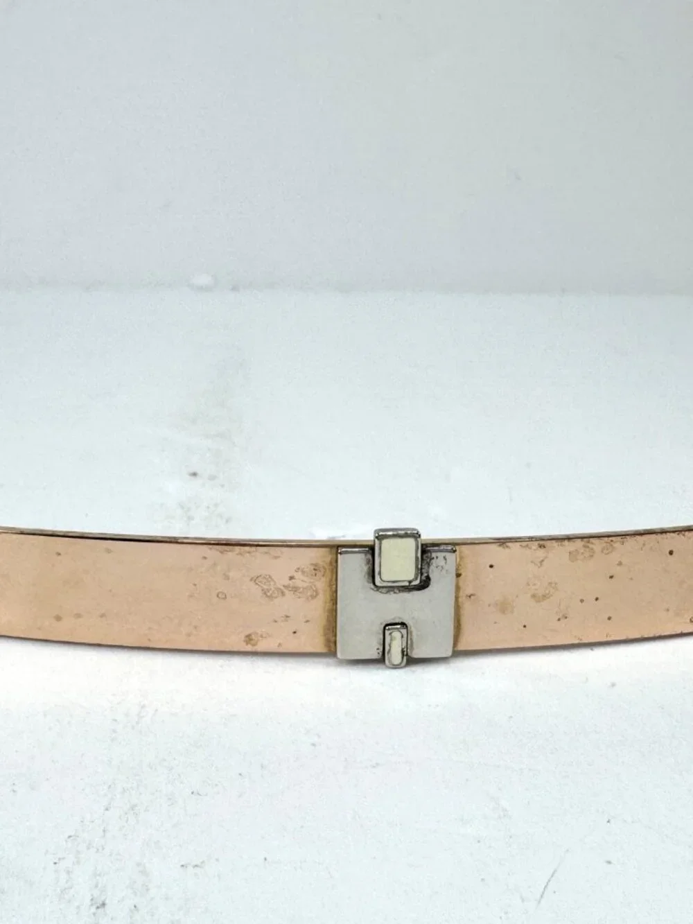 Hermès Irène GM Barrette Silvery Golden Metal Hair Clip Made in France GS872
